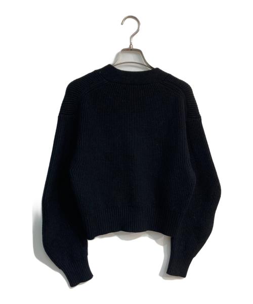 huele museum（ヒューエルミュージアム）hueLe Museum (ヒューエルミュージアム) ウールプレーティングカーディガン　750-3270010 ブラック サイズ:Freeの古着・服飾アイテム