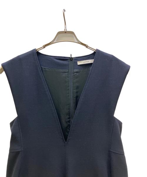 LOHEN（ローヘン）LOHEN (ローヘン) ノースリーブスイッチVワンピース ネイビー サイズ:36の古着・服飾アイテム