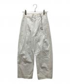 LOEFFロエフ）の古着「コットンツイル2タックパンツ」｜ホワイト