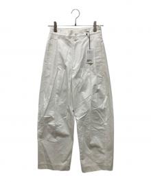 LOEFF（ロエフ）の古着「コットンツイル2タックパンツ」｜ホワイト