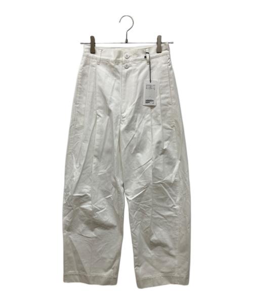 LOEFF（ロエフ）LOEFF (ロエフ) コットンツイル2タックパンツ ホワイト サイズ:00の古着・服飾アイテム