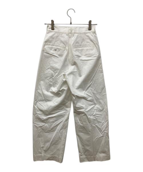 LOEFF（ロエフ）LOEFF (ロエフ) コットンツイル2タックパンツ ホワイト サイズ:00の古着・服飾アイテム