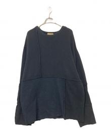 MALION VINTAGE（マリオンヴィンテージ）の古着「パッチワークニット」｜ブラック