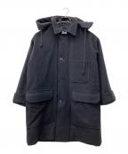 MARGARET HOWELLマーガレットハウエル）の古着「ウールフーデットコート」｜ブラック