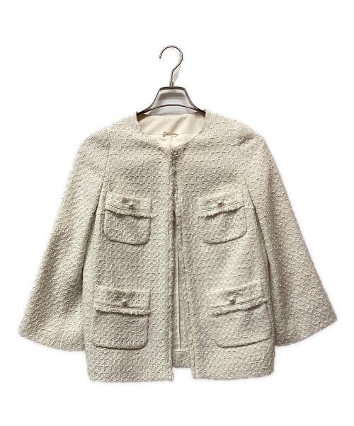 ANAYI（アナイ）ANAYI (アナイ) チェックツィードジャケット ホワイト サイズ:36の古着・服飾アイテム