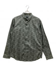 ARMANI EXCHANGE（アルマーニ エクスチェンジ）の古着「ボタニカル柄シャツ」｜グレー