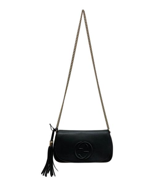 GUCCI（グッチ）GUCCI (グッチ) チェーンショルダーバッグ ブラックの古着・服飾アイテム