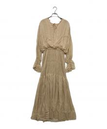R’IAM-PLAGE（リアムプラージュ）の古着「ギャザーワンピース」｜ベージュ