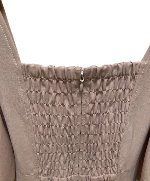 And Couture（アンドクチュール）And Couture (アンドクチュール) クロスネック配色ステッチワンピース ピンクベージュ サイズ:38の古着・服飾アイテム