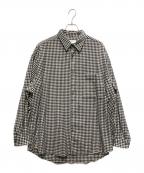 Graphpaperグラフペーパー）の古着「Marzotto Gingham Oversized Shirt」｜ホワイト×ブラック