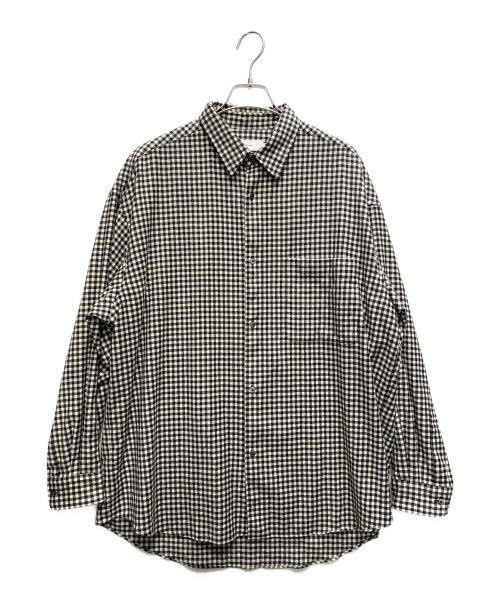 Graphpaper（グラフペーパー）Graphpaper (グラフペーパー) Marzotto Gingham Oversized Shirt ホワイト×ブラック サイズ:FREEの古着・服飾アイテム