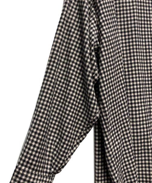 Graphpaper（グラフペーパー）Graphpaper (グラフペーパー) Marzotto Gingham Oversized Shirt ホワイト×ブラック サイズ:FREEの古着・服飾アイテム
