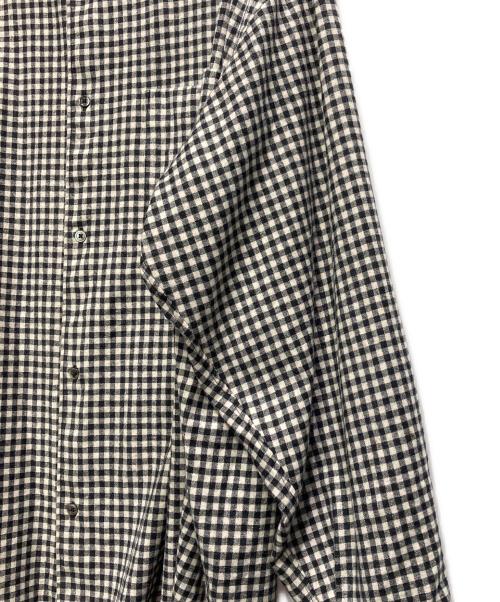 Graphpaper（グラフペーパー）Graphpaper (グラフペーパー) Marzotto Gingham Oversized Shirt ホワイト×ブラック サイズ:FREEの古着・服飾アイテム
