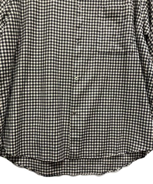 Graphpaper（グラフペーパー）Graphpaper (グラフペーパー) Marzotto Gingham Oversized Shirt ホワイト×ブラック サイズ:FREEの古着・服飾アイテム