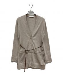 Fabiana Filippi（ファビアナフィリッピ）の古着「レザーベルト付きカーディガン」｜ベージュ