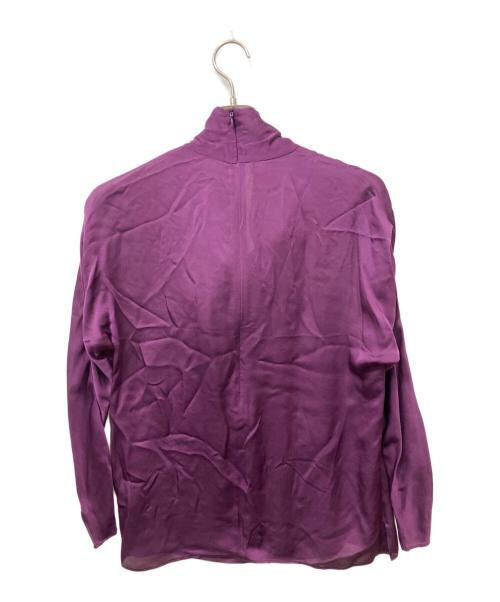 AKRIS（アクリス）AKRIS (アクリス) シルクボウタイブラウス パープル サイズ:US 10の古着・服飾アイテム