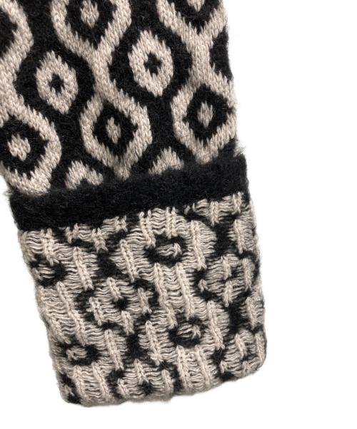 'S Max Mara（エスマックスマーラ）'S Max Mara (エスマックスマーラ) ウール×モヘア ジオメトリックニット ブラック×グレー サイズ:Mの古着・服飾アイテム