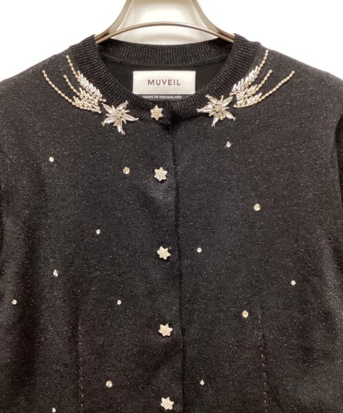 MUVEIL（ミュベール）MUVEIL (ミュベール) 星刺繍カーディガン ブラック サイズ:36の古着・服飾アイテム