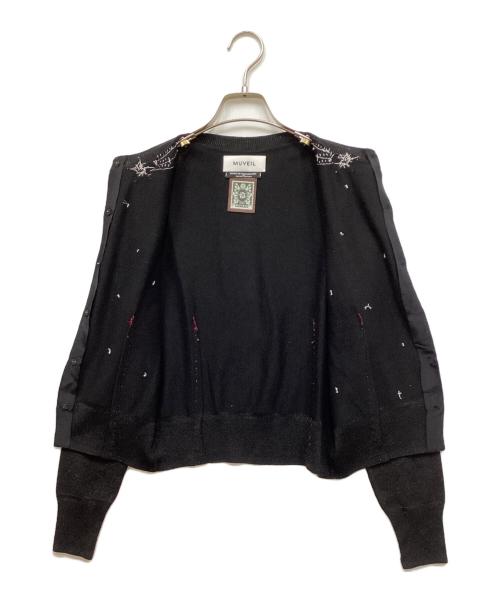 MUVEIL（ミュベール）MUVEIL (ミュベール) 星刺繍カーディガン ブラック サイズ:36の古着・服飾アイテム