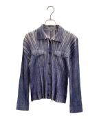 PLEATS PLEASEプリーツプリーズ）の古着「プリーツシャツ」｜ブルー