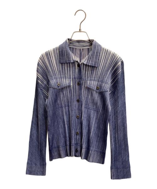 PLEATS PLEASE（プリーツプリーズ）PLEATS PLEASE (プリーツプリーズ) プリーツシャツ ブルー サイズ:4の古着・服飾アイテム
