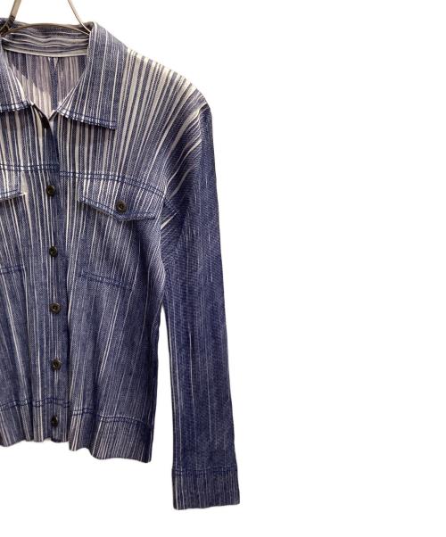 PLEATS PLEASE（プリーツプリーズ）PLEATS PLEASE (プリーツプリーズ) プリーツシャツ ブルー サイズ:4の古着・服飾アイテム