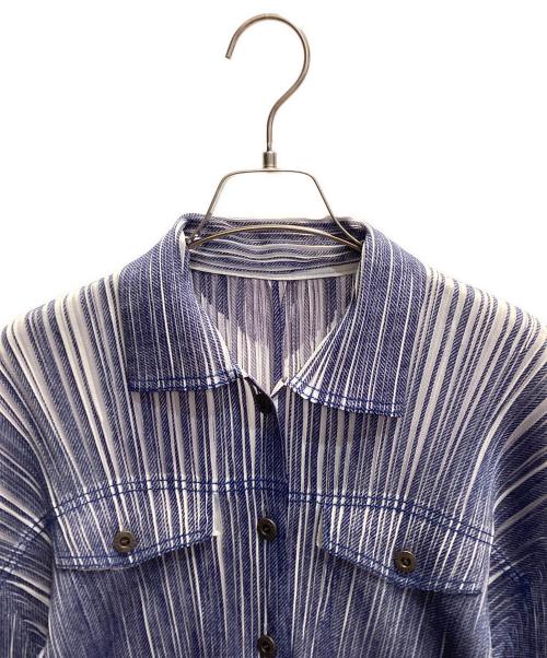 PLEATS PLEASE（プリーツプリーズ）PLEATS PLEASE (プリーツプリーズ) プリーツシャツ ブルー サイズ:4の古着・服飾アイテム