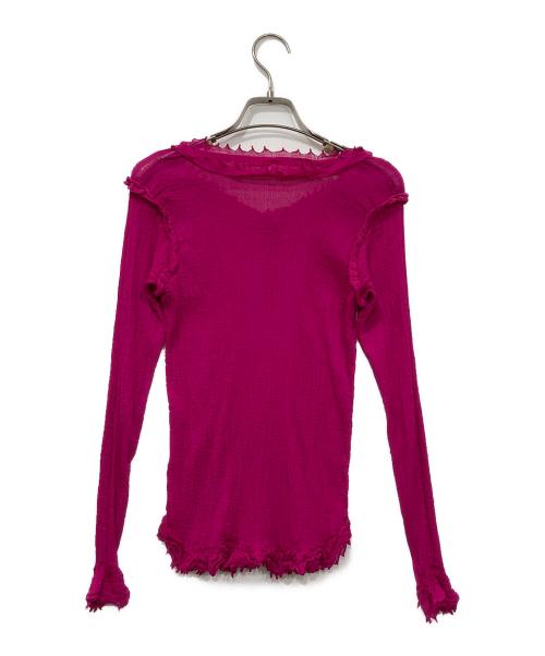 me ISSEY MIYAKE（ミーイッセイ ミヤケ）me ISSEY MIYAKE (ミーイッセイ ミヤケ) プリーツカーディガン パープル サイズ:-の古着・服飾アイテム