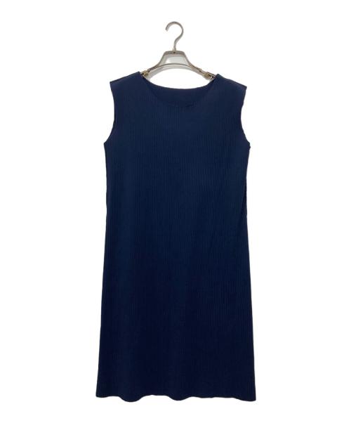 me ISSEY MIYAKE（ミーイッセイ ミヤケ）me ISSEY MIYAKE (ミーイッセイ ミヤケ) ノースリーブプリーツワンピース ネイビー サイズ:-の古着・服飾アイテム