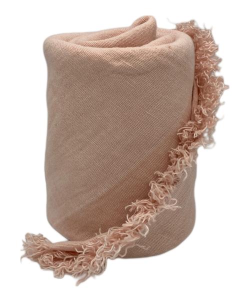 ASAUCE MELER（アソースメレ）ASAUCE MELER (アソースメレ) 大判フリンジストール ピンクの古着・服飾アイテム