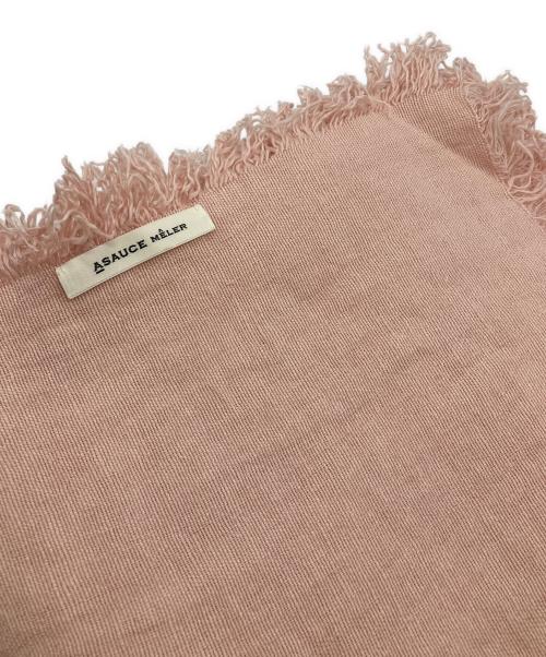 ASAUCE MELER（アソースメレ）ASAUCE MELER (アソースメレ) 大判フリンジストール ピンクの古着・服飾アイテム