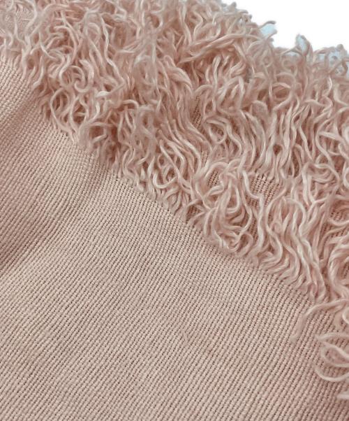 ASAUCE MELER（アソースメレ）ASAUCE MELER (アソースメレ) 大判フリンジストール ピンクの古着・服飾アイテム