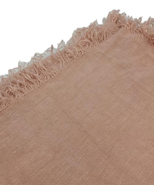 ASAUCE MELER（アソースメレ）ASAUCE MELER (アソースメレ) 大判フリンジストール ピンクの古着・服飾アイテム