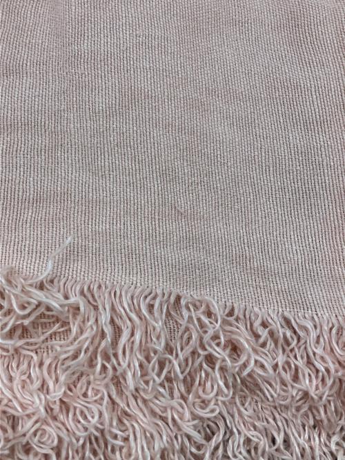 ASAUCE MELER（アソースメレ）ASAUCE MELER (アソースメレ) 大判フリンジストール ピンクの古着・服飾アイテム