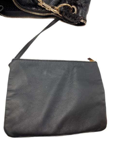 JIMMY CHOO（ジミーチュウ）JIMMY CHOO (ジミーチュウ) ムートンバッグ ブラックの古着・服飾アイテム