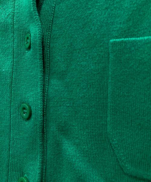 CABAN（キャバン）CABAN (キャバン) コットンカシミヤ クルーネックカーディガン グリーン サイズ:XSの古着・服飾アイテム