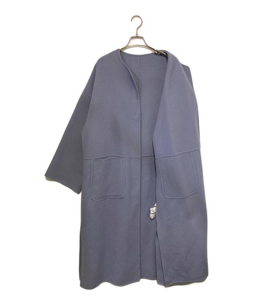 BLACK by moussy（ブラックバイマウジー）BLACK by moussy (ブラックバイマウジー) no collar rever coat ブルー サイズ:2の古着・服飾アイテム