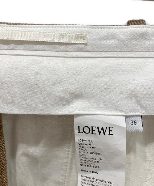 LOEWE（ロエベ）LOEWE (ロエベ) クロップドターンアップトラウザーズ ベージュ サイズ:36の古着・服飾アイテム