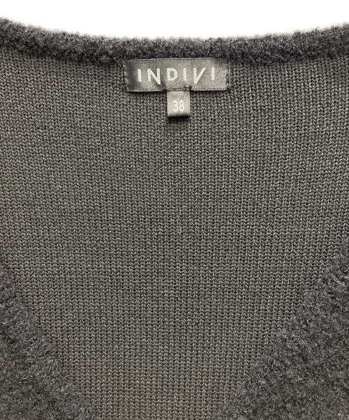 INDIVI（インディヴィ）INDIVI (インディヴィ) ジップ付ブークレコーディガン ブラック サイズ:38の古着・服飾アイテム