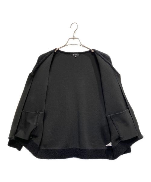 INDIVI（インディヴィ）INDIVI (インディヴィ) ジップ付ブークレコーディガン ブラック サイズ:38の古着・服飾アイテム
