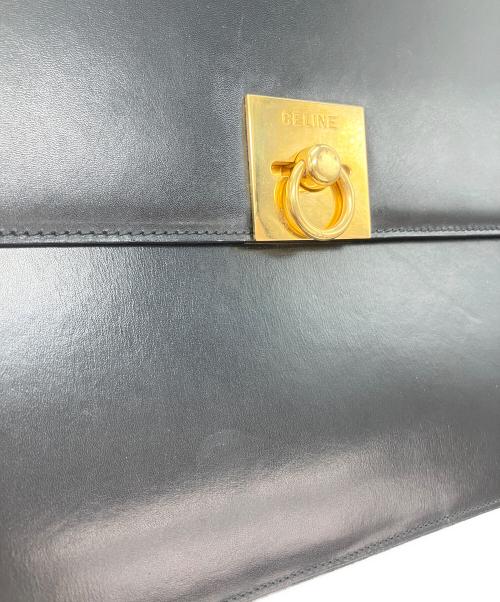 CELINE（セリーヌ）CELINE (セリーヌ) レザーハンドバッグ ブラックの古着・服飾アイテム