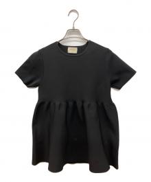 UNITED ARROWS（ユナイテッドアローズ）の古着「ペプラムショートスリーブニット」｜ブラック