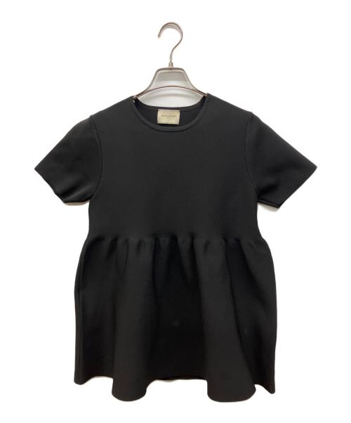 UNITED ARROWS（ユナイテッドアローズ）UNITED ARROWS (ユナイテッドアローズ) ペプラムショートスリーブニット ブラック サイズ:FREEの古着・服飾アイテム