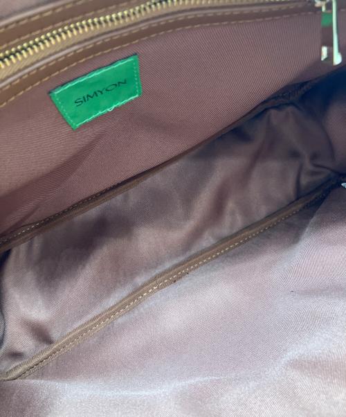 SIMYON（シミョン）SIMYON (シミョン) レザースクエアバッグ ブラウンの古着・服飾アイテム