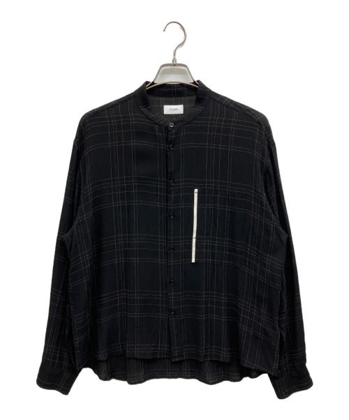 COLUMN（コラム）COLUMN (コラム) ウィンドウペーンバンドカラーシャツ ブラック サイズ:Mの古着・服飾アイテム