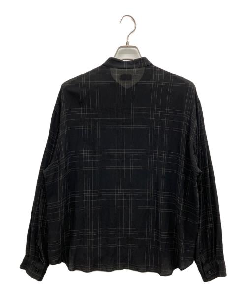 COLUMN（コラム）COLUMN (コラム) ウィンドウペーンバンドカラーシャツ ブラック サイズ:Mの古着・服飾アイテム