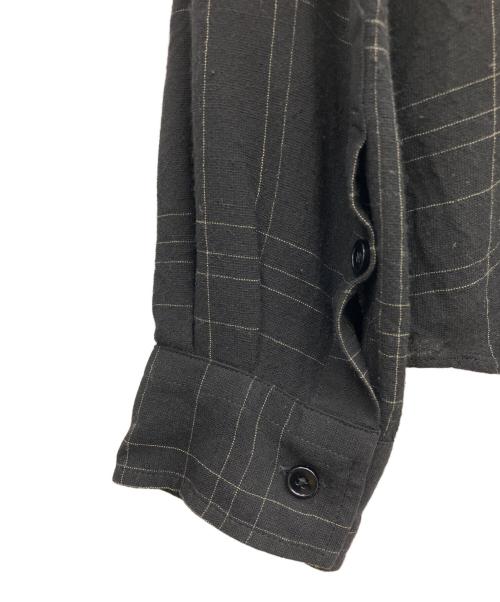 COLUMN（コラム）COLUMN (コラム) ウィンドウペーンバンドカラーシャツ ブラック サイズ:Mの古着・服飾アイテム