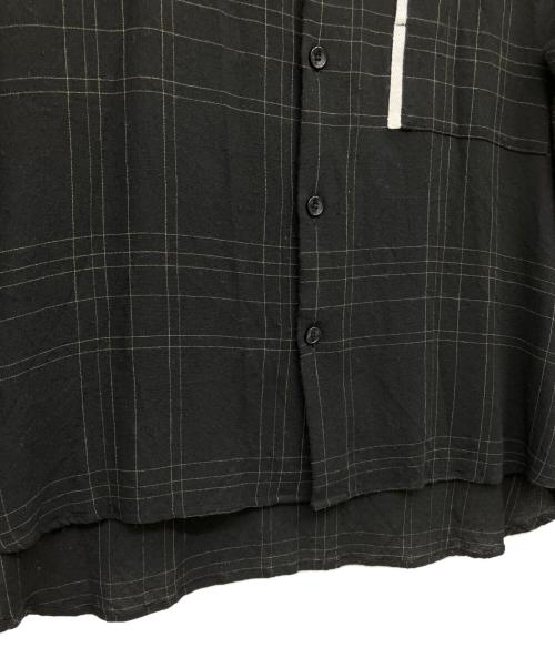 COLUMN（コラム）COLUMN (コラム) ウィンドウペーンバンドカラーシャツ ブラック サイズ:Mの古着・服飾アイテム