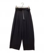ENFOLDエンフォルド）の古着「BELT WIDE-TROUSERS/ベルトワイドトラウザーズ」｜ネイビー