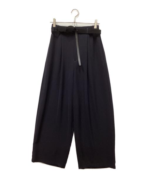 ENFOLD（エンフォルド）ENFOLD (エンフォルド) BELT WIDE-TROUSERS/ベルトワイドトラウザーズ ネイビー サイズ:38の古着・服飾アイテム